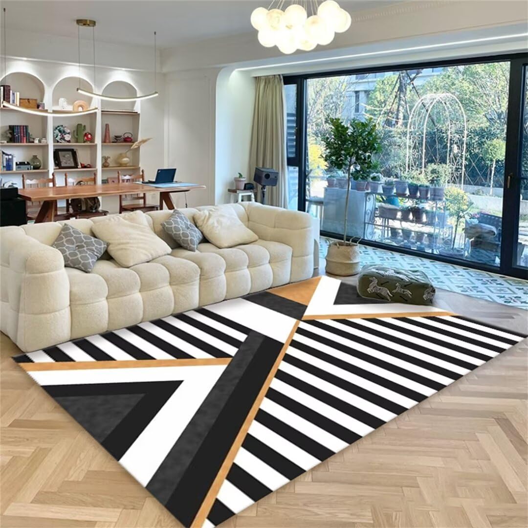 Tapis de chambre enfant noir et blanc idéal pour créer un coin lecture cosy