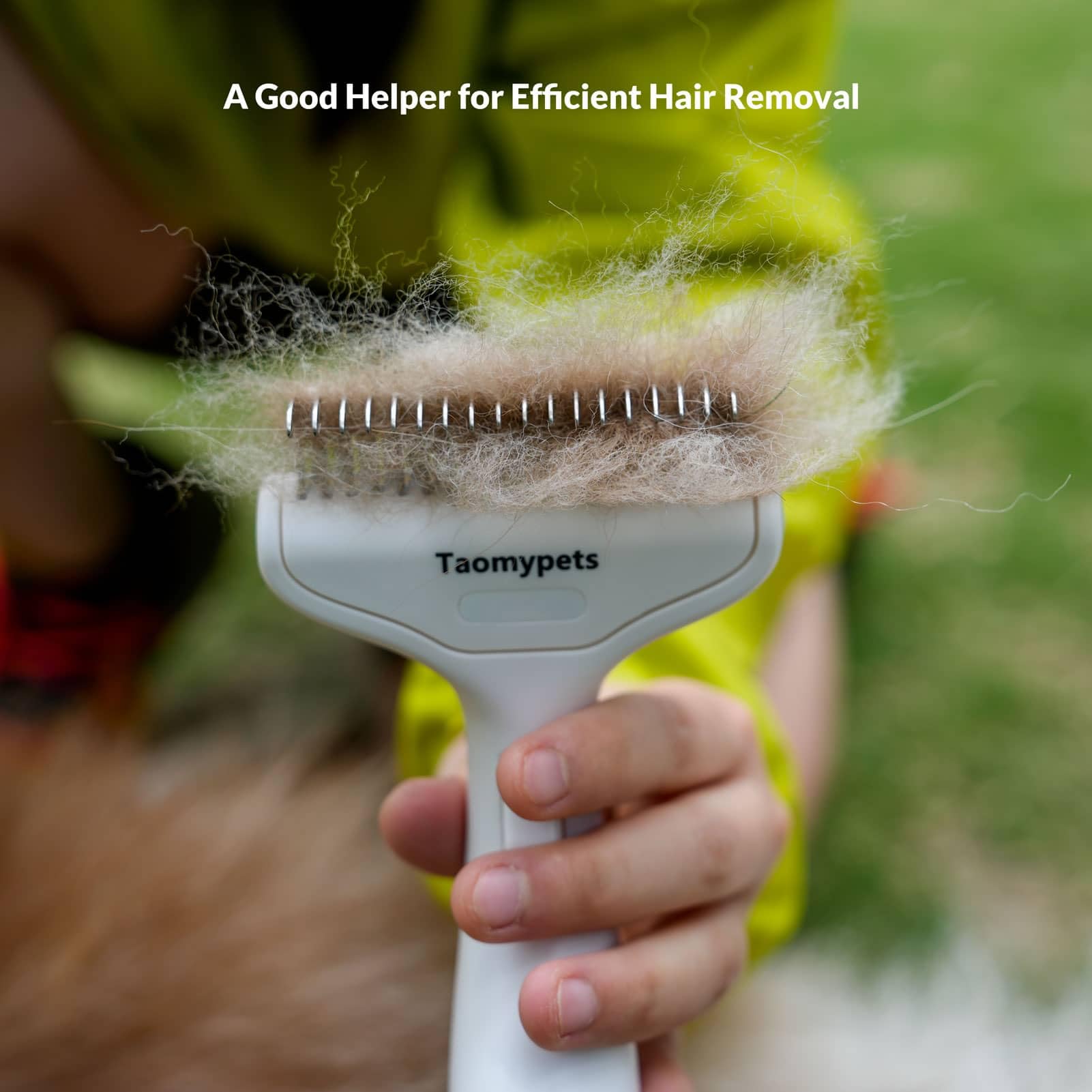 Taomypets Self Cleaning Grooming Rake Brush for Shedding Gently Removes Loose Undercoat Mats Tangled Deshedding Grooming Tool for Dogs Cats Extra Wide (Blue) - Image 3