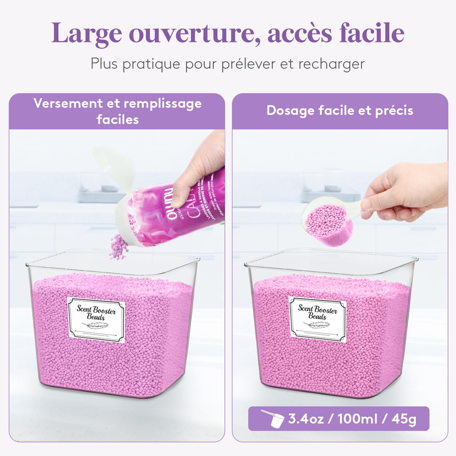 Lifewit 2700 ml Rangement Lessive en Capsules avec étiquettes et Cuillères, Récipient pour Poudre à Lessive avec Couvercle en Bambou, Boite Lessives, Rangement Buanderie Organisation, Naturel,Lot de 3