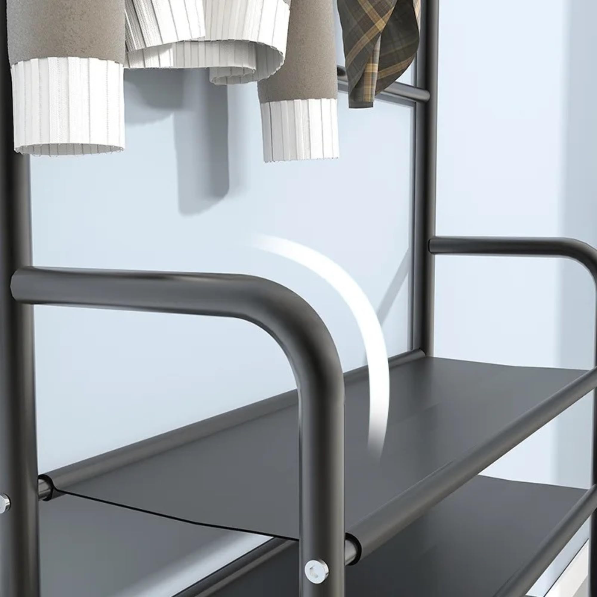 Zapatero - Armarios Dormitorio - Perchero de Pie - Zapatero Entrada Recibidor - Recibidores de Entrada - Armario Ropero - Mueble Zapatero (NEGRO 153X80X26cm)