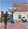 Basketball Return System Hanging Basketball Shooting Machine Ball Rebounder, Automatic Convenient Basketball Shoot Return NET Device with 180° Rotating Chute for Free Throw Practice