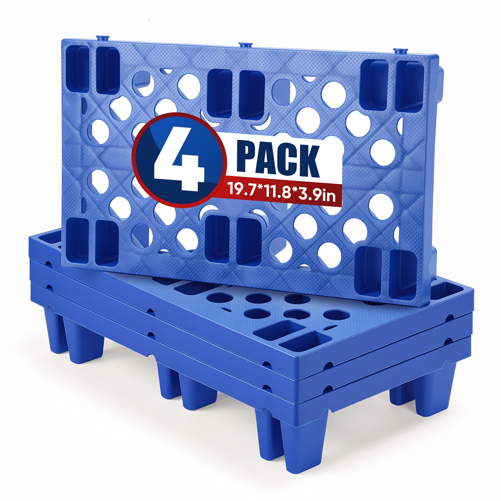 4 Packs Plastic Pallets for Basement Storage
