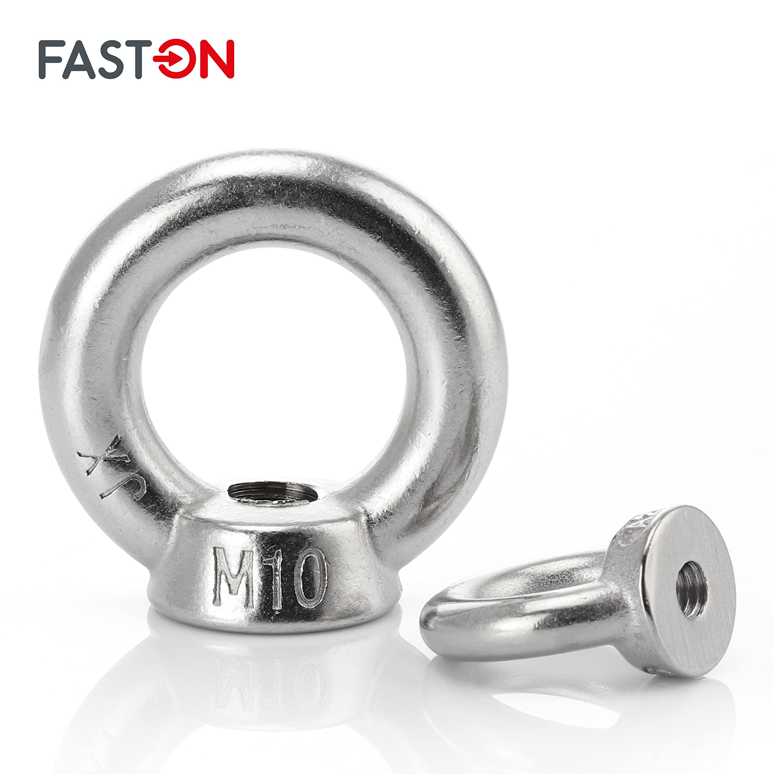 FASTON® Ringmutter M8 ähnl. DIN 582 aus Edelstahl A2 V2A (40 Stück) Öse Ösenmutter Augenmutter Transportöse Mutter Zurröse Augbolzen Bügelmutter Transportöse Kranöse Rostfrei