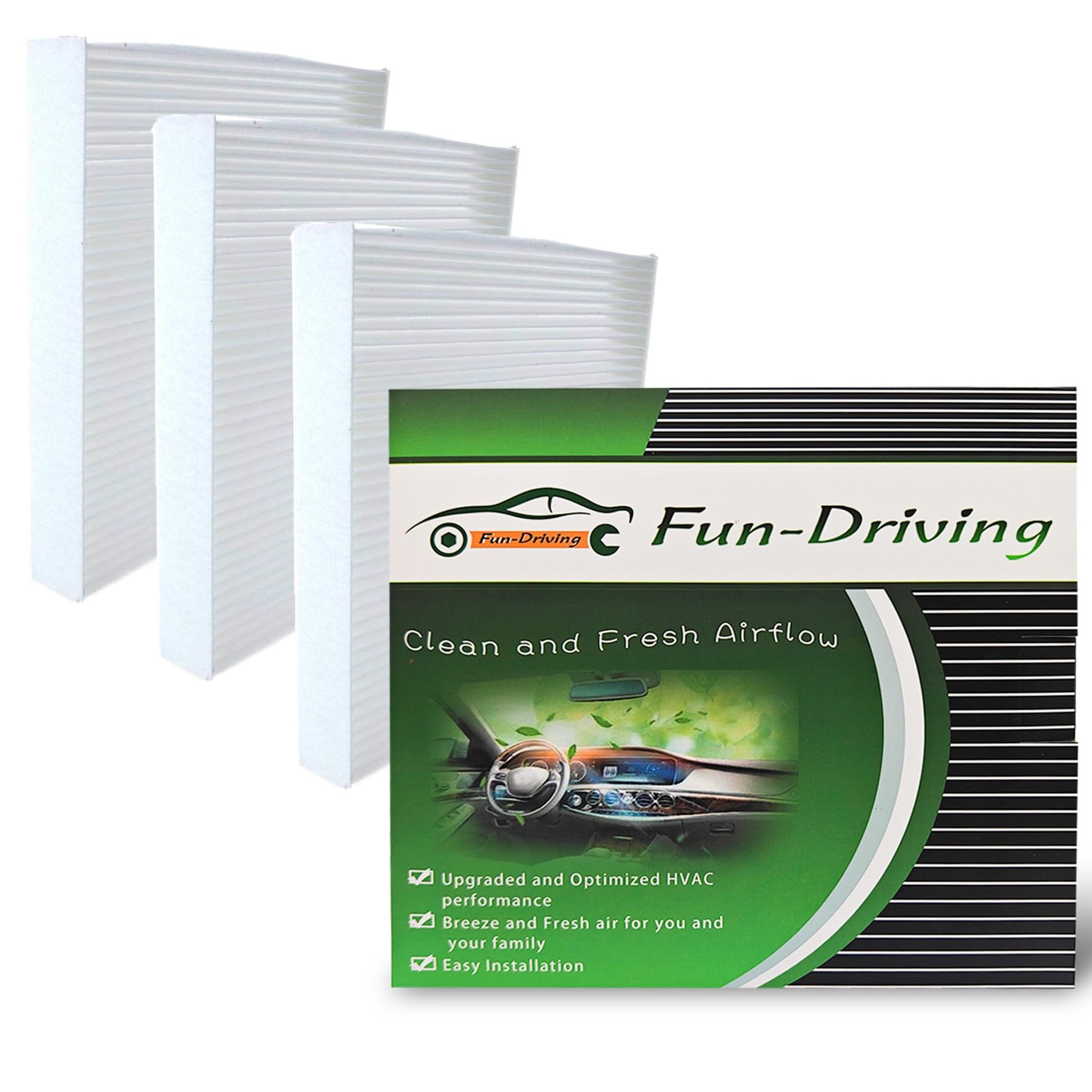 Amazon.com: FUN-DRIVING 3 Pack White FD157 Cabin Air Filter for