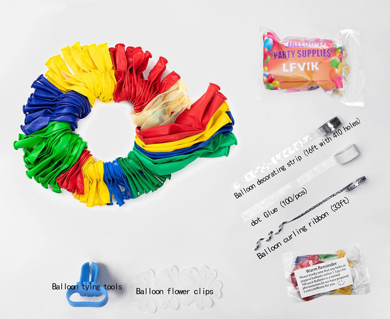 LFVIK Circus Balloon Arch&Red Yellow Blue Green 4 Sizes 18''12''10''5'' Balloon Garland Kit –Colorful Rainbow Party Supplies for boy and girl Carnival Birthday Decorations