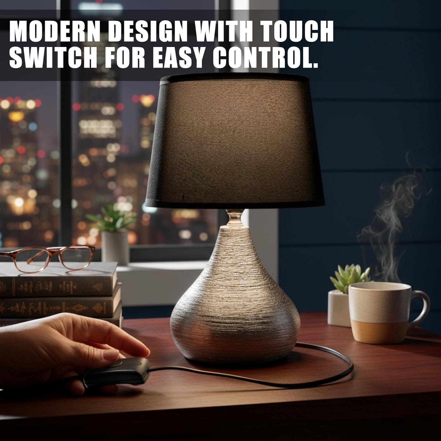 Pack of 2 Black Thumb-Control Inline Power Button for Lamps and Small Devices - Dual Pole AC Switch Supports 12V to 250V, Up to 2A - Quick Wire Connect – Safe Housing for DIY Light Fix
