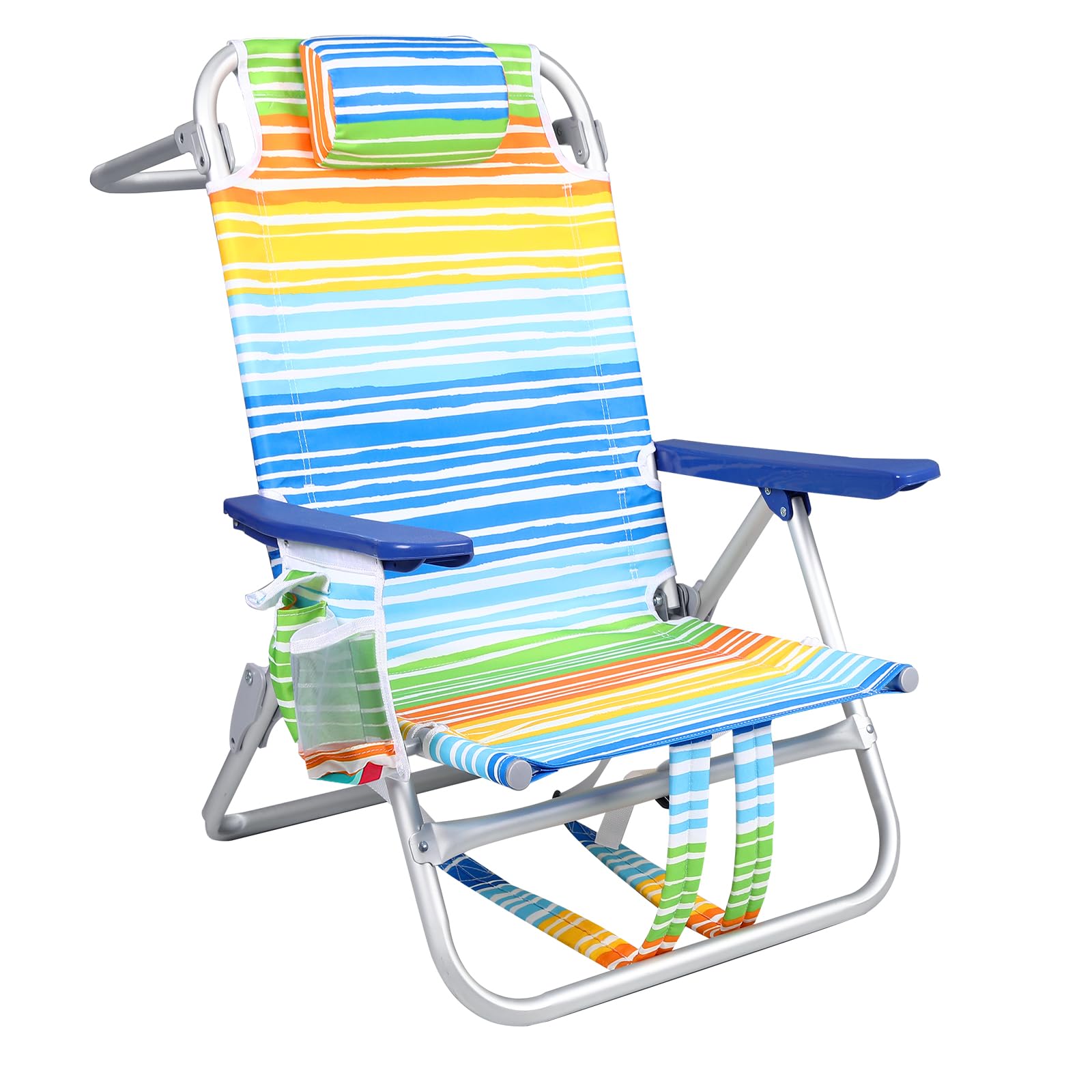 LEMBERIBackpack Beach Chairs for Adults,1/2 Pack Folding Heavy Duty Camping Chair with Large Pockets and Cup Holder,Adjustable high Lounge Towel Rack Outdoor,Travel