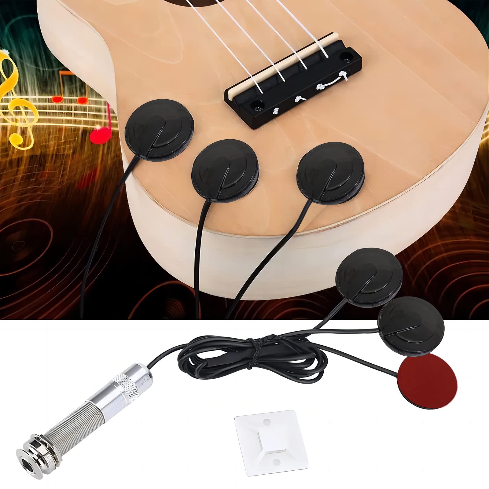 Pickup Piezoelettrico Per Chitarra Acustica E Ukulele - Trasduttore Con Jack Da 6mm