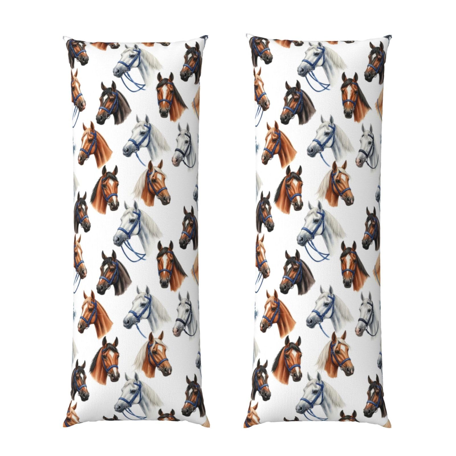 Body Pillow Cover 20x54, Animal Wild Horse Painting, Soft Microfiber Long Pillowcase with Zipper Closure, Breathable Protector for Bedroom Sofa Couch Sleeping
