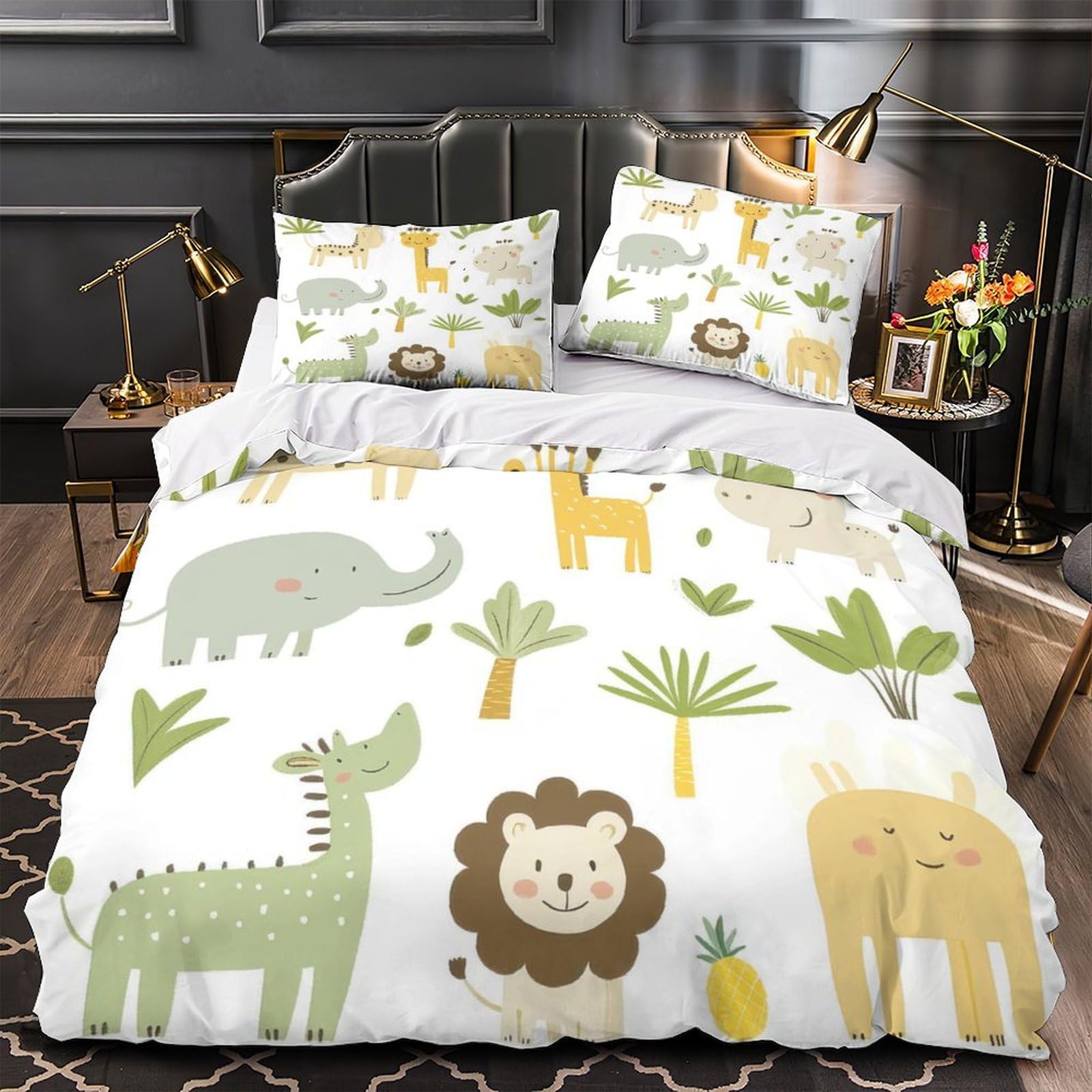 Parure de lit rustique 3D en microfibre hypoallergénique pour lit Super King