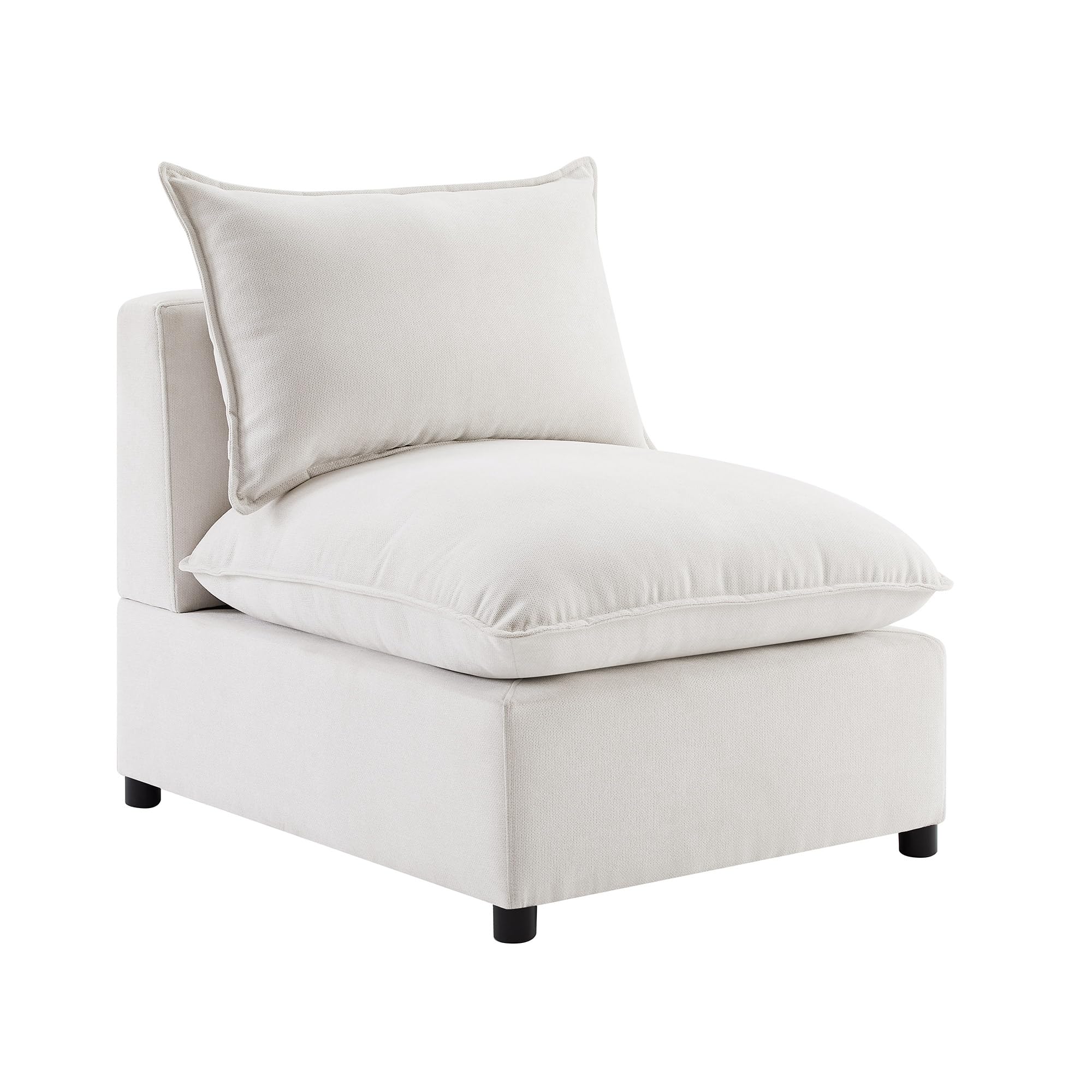 VANOMi Modular Middle Seat, Sectional Couch Armless Sofa Module for Sofa Set, Beige