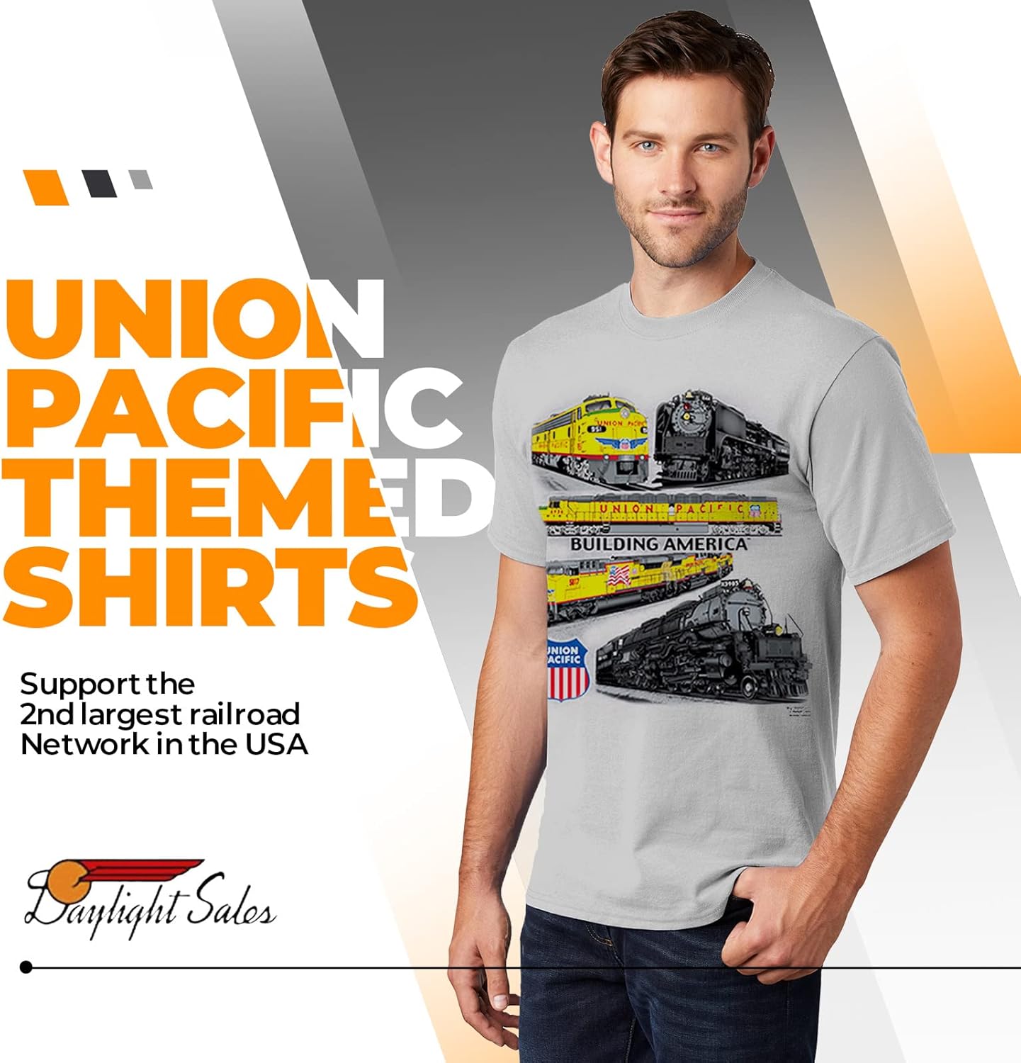 Daylight Sales Union Pacific Collage Authentic Railroad T-Shirt [64] - Image 4