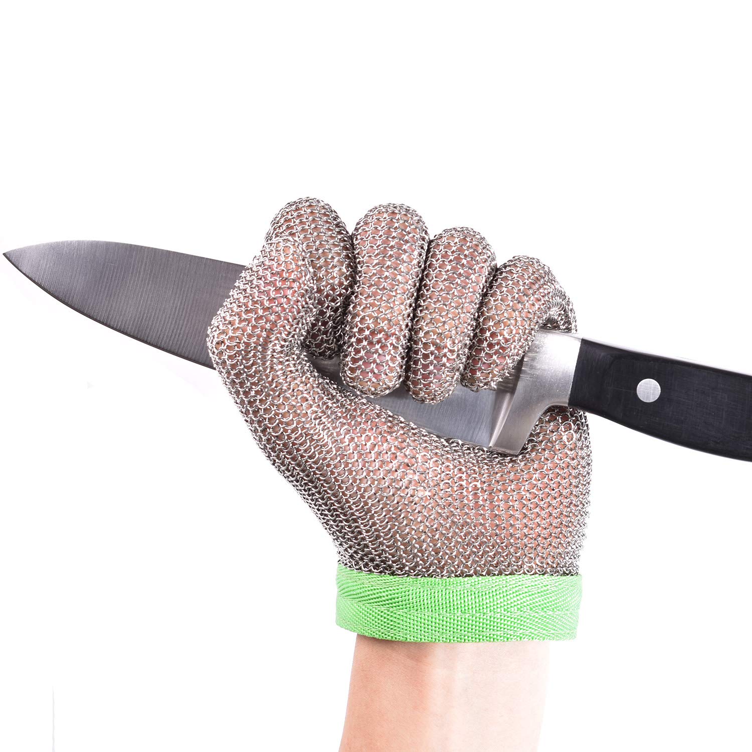 Cut Resistant Metal Chainmail Glove for Hand Safety, Stainless Steel 316 Mesh Metal Gloves for
