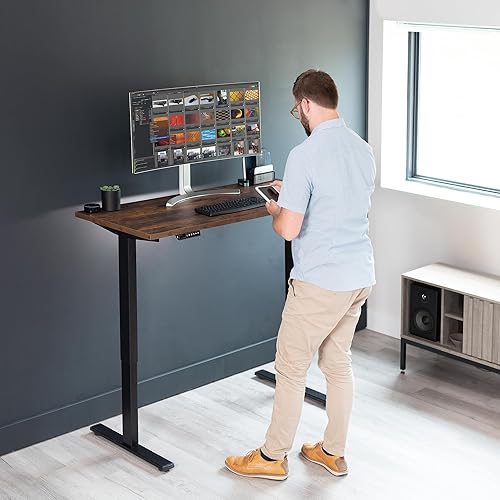 Miniatura 7 de VIVO DESK-TOP55N-S - Mantel esquinero cuadrado universal de una sola pieza para mesa estándar y sentado o de pie, altura ajustable, para el hogar y