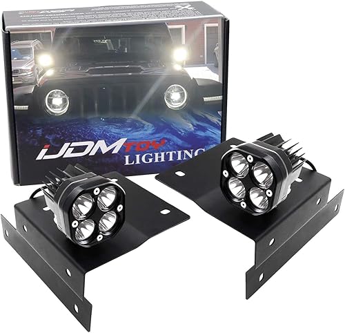 iJDMTOY A-Pillar - Kit de luces LED de alta potencia de 20 W compatible con Jeep Wrangler JL, Gladiator JT, incluye (2) lámparas de conducción LED disponible en Yaxa Guatemala