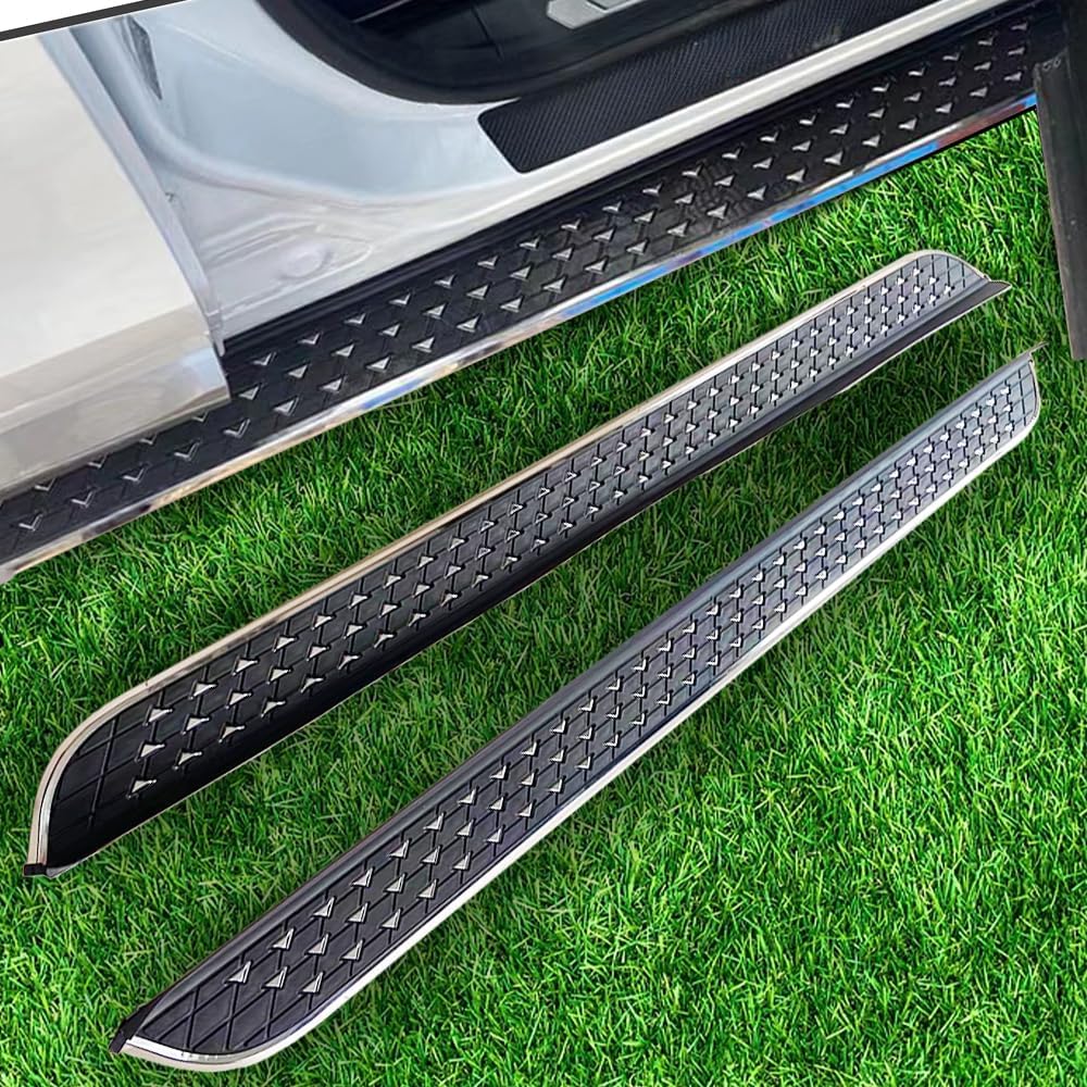 Running Boards for Audi Q7 2016-2025 Aluminum Side Steps with No Drill Bolt-On Installation Complete Kit Car Accessories (Black 2-PCS) (BXGMTXBDB)