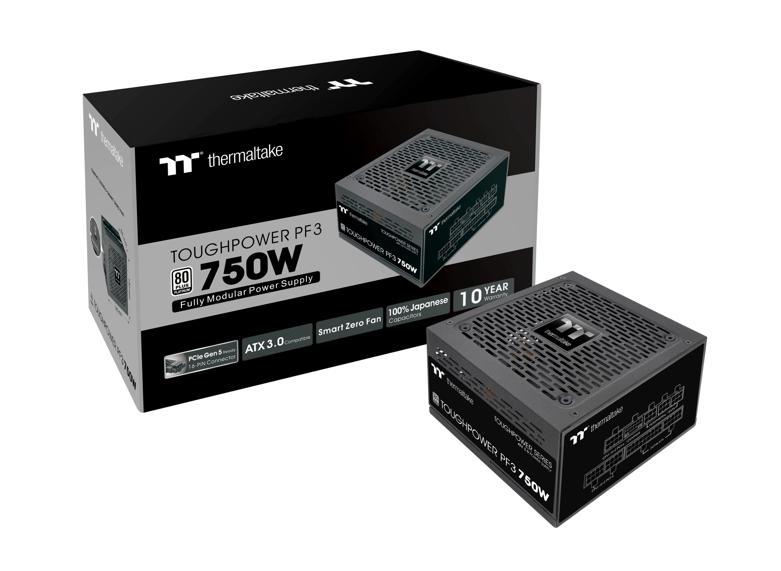 Thermaltake Toughpower PF3 0750W Gen 5 | ATX 3.0 | PCIe Gen 5 ready | Smart Zero Fan | 80 Plus Platinum | Fully Modular