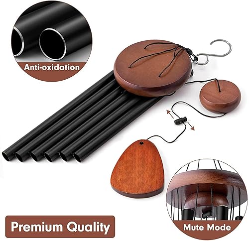 Miniatura 4 de Campana de viento de serenidad de resonancia profunda, campanilla de viento conmemorativa, campanillas de viento de tonos melódicos relajantes,