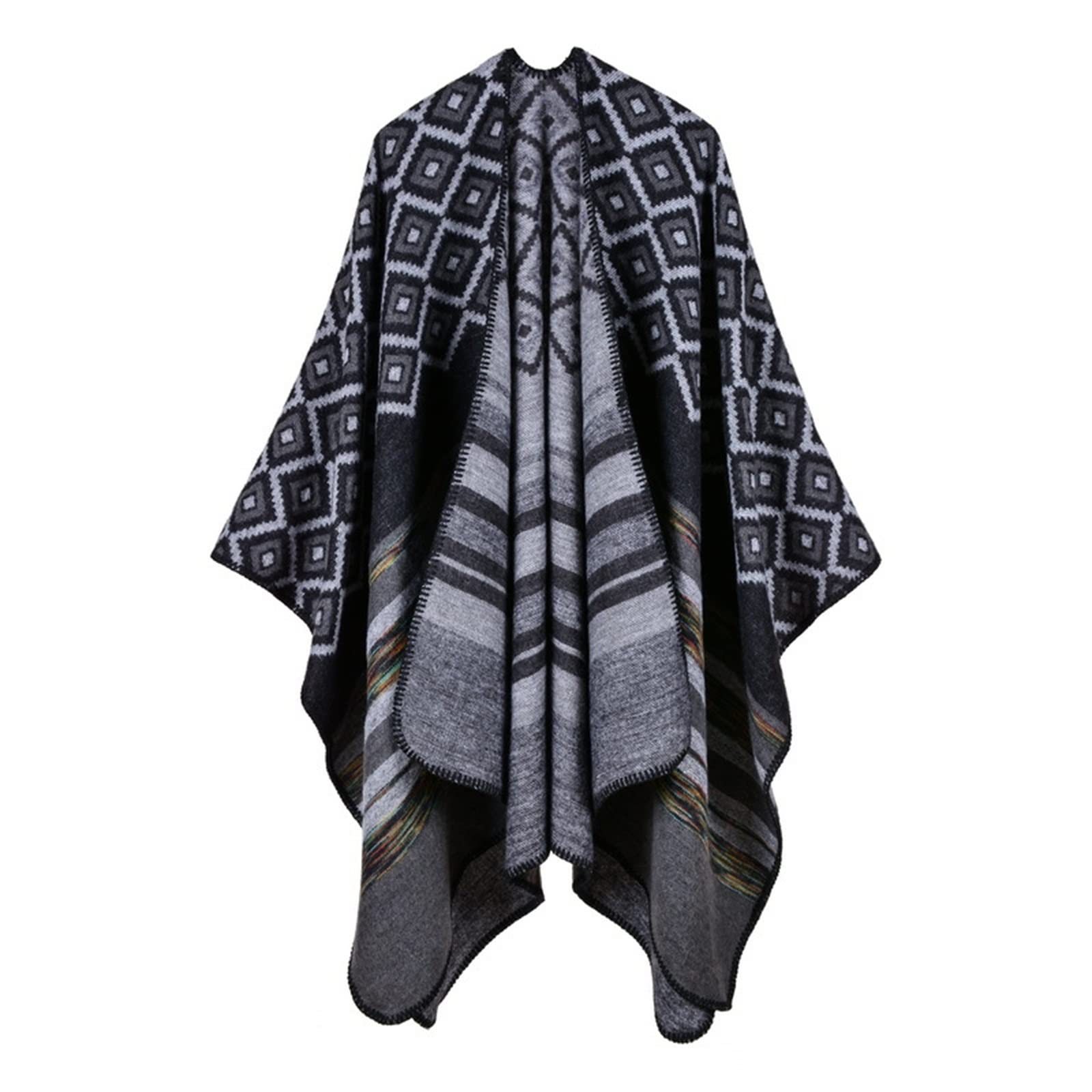 Scialle da Donna Poncho Double Face da Donna, Sciarpa Invernale Oversize per Le Donne