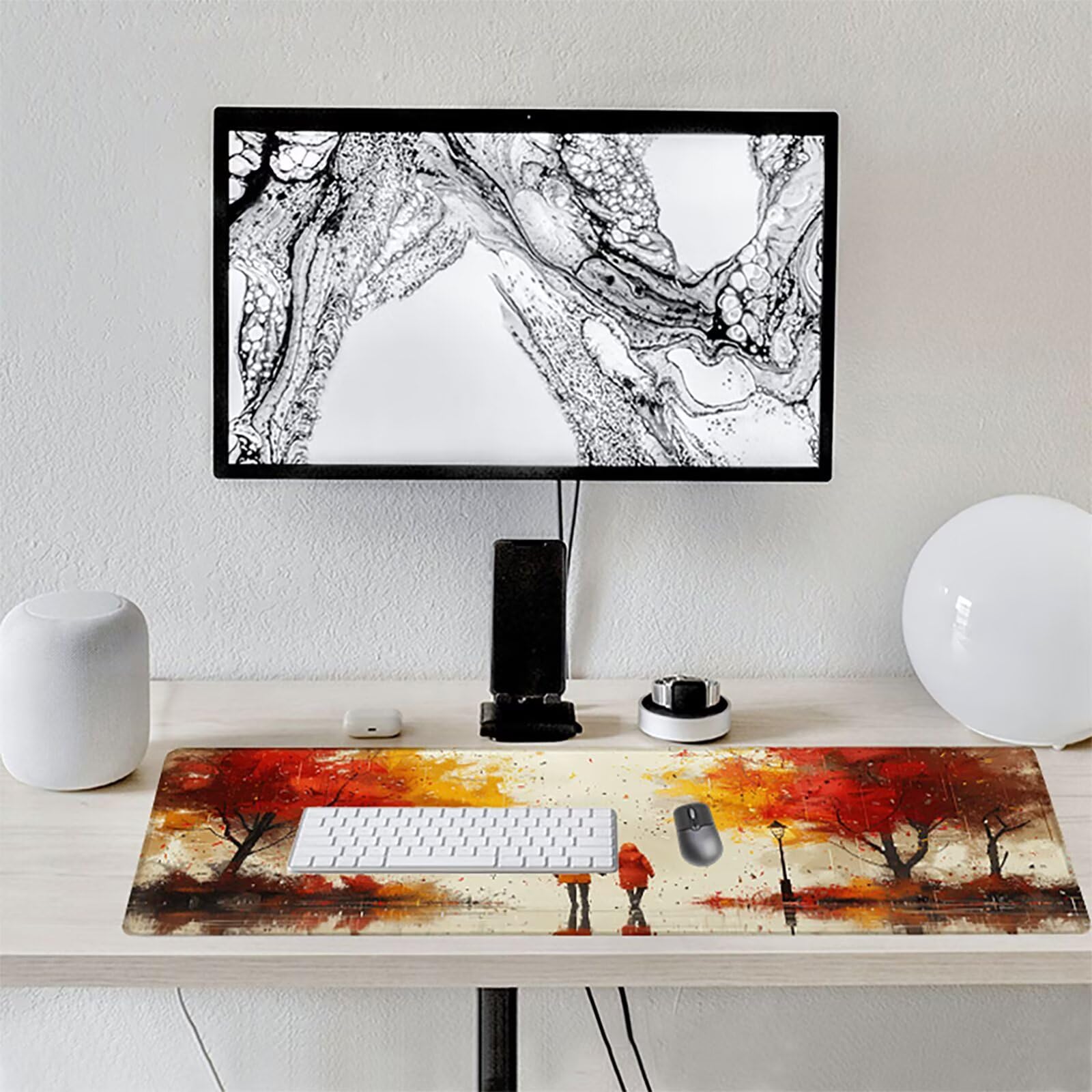 OtoñO Alfombrilla Ratón Gaming XXL 1500x800 mm, Alfombrilla Gaming Rojo Mousepad con Base de Goma Antideslizante, Impermeable Desk Mat para Teclado y Raton, Accesorios Gaming, Regalos de Hombre 9-W
