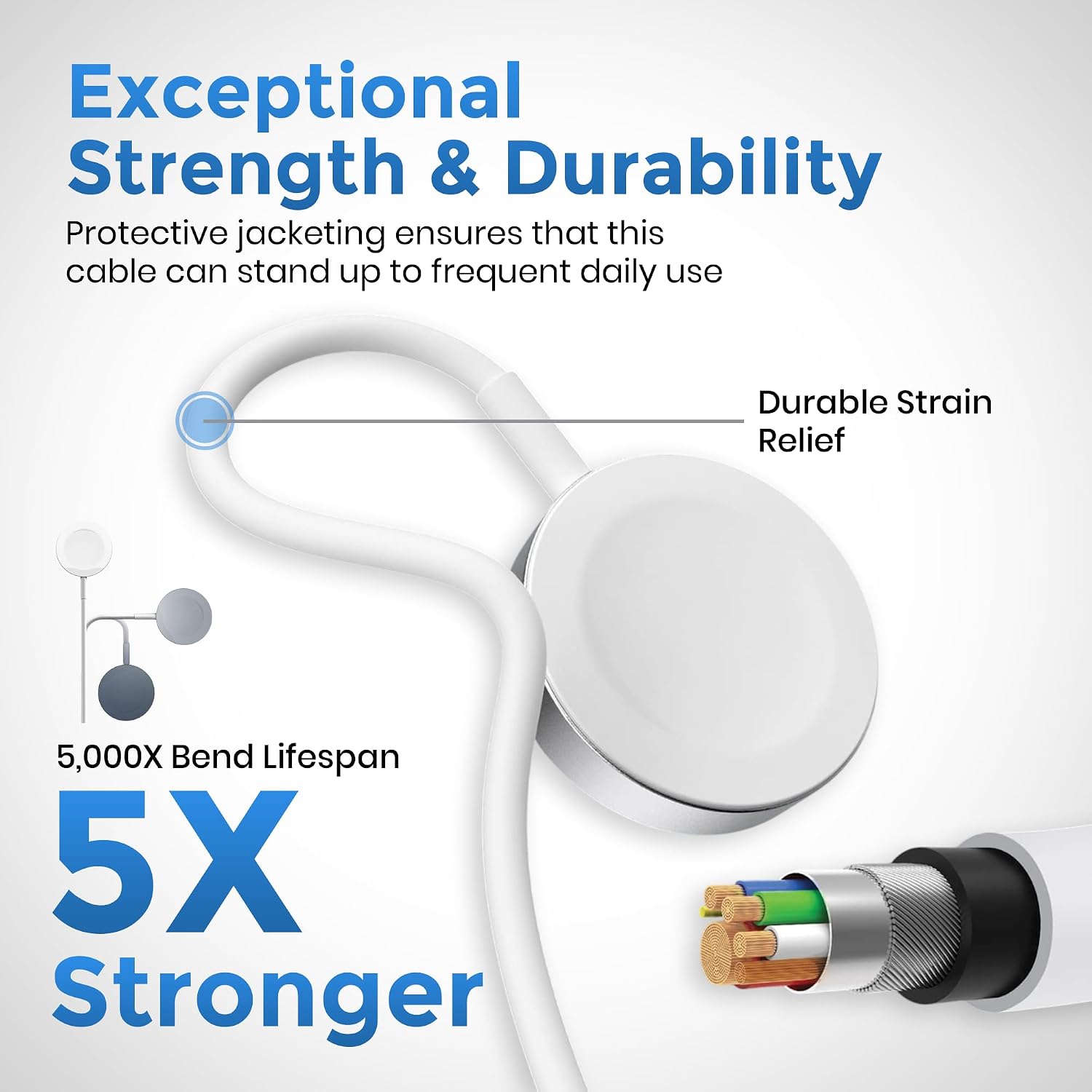 Naztech Apple Watch Charger Fast Charging Cable 3ft - Magnetic iWatch Charger Fast Charging USB Cord, iPhone Watch Chargers Magnet Portable Snap-on Cord, Compatible with iWatch Series 11/10/9/8/7