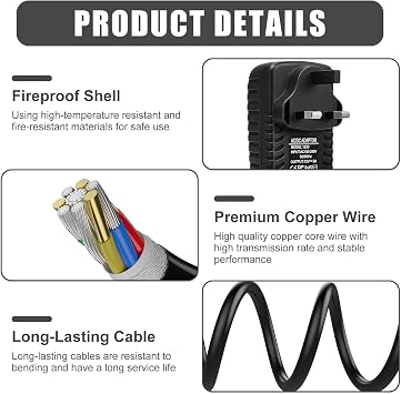 12V 2A Power Supply Adapter, 5.5mm x 2.1mm UK Plug, AC 100-240V to DC 12V