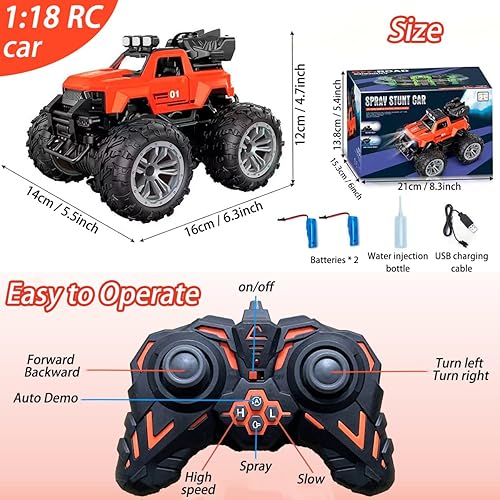 Miniatura 6 de Remote Control Car RC Racing Cars 2.4Ghz LED Light Kids Toys 4WD Off Road RC Stunt Car,70+ Mins Playtime, All Terrain Rock Crawler, Toy Vehicle for