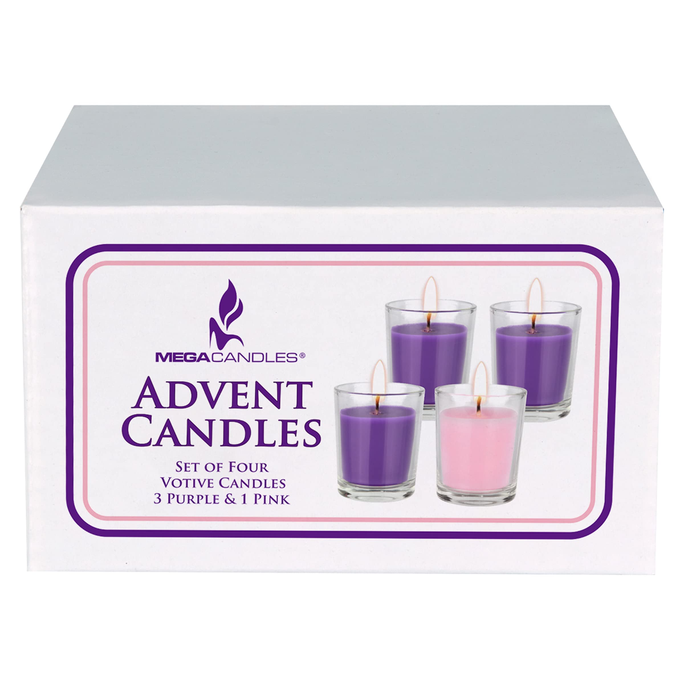 Amazon.com: Mega Candles 4 pcs Unscented Christmas Advent Candles