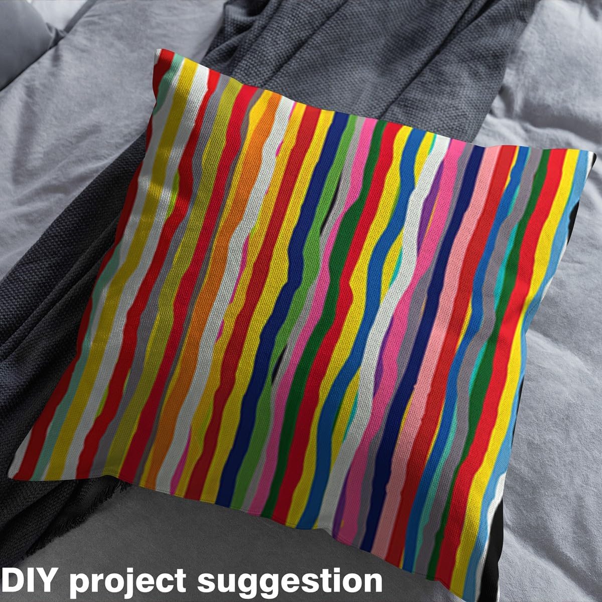 Upholstery Rainbow Stripes Fabric By The Yard, Glitter Geometric Reupholstery Fabric for Chairs, Modern Striped Art Room Decorative Forand Home DIY Projects, 3 Yard, Colorful
