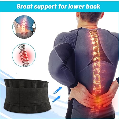 Miniatura 4 de Soporte de espalda para dolor de espalda baja, alivio de apoyo lumbar para dolor de espalda, ciática, hernia de disco, escoliosis y más - Correas de