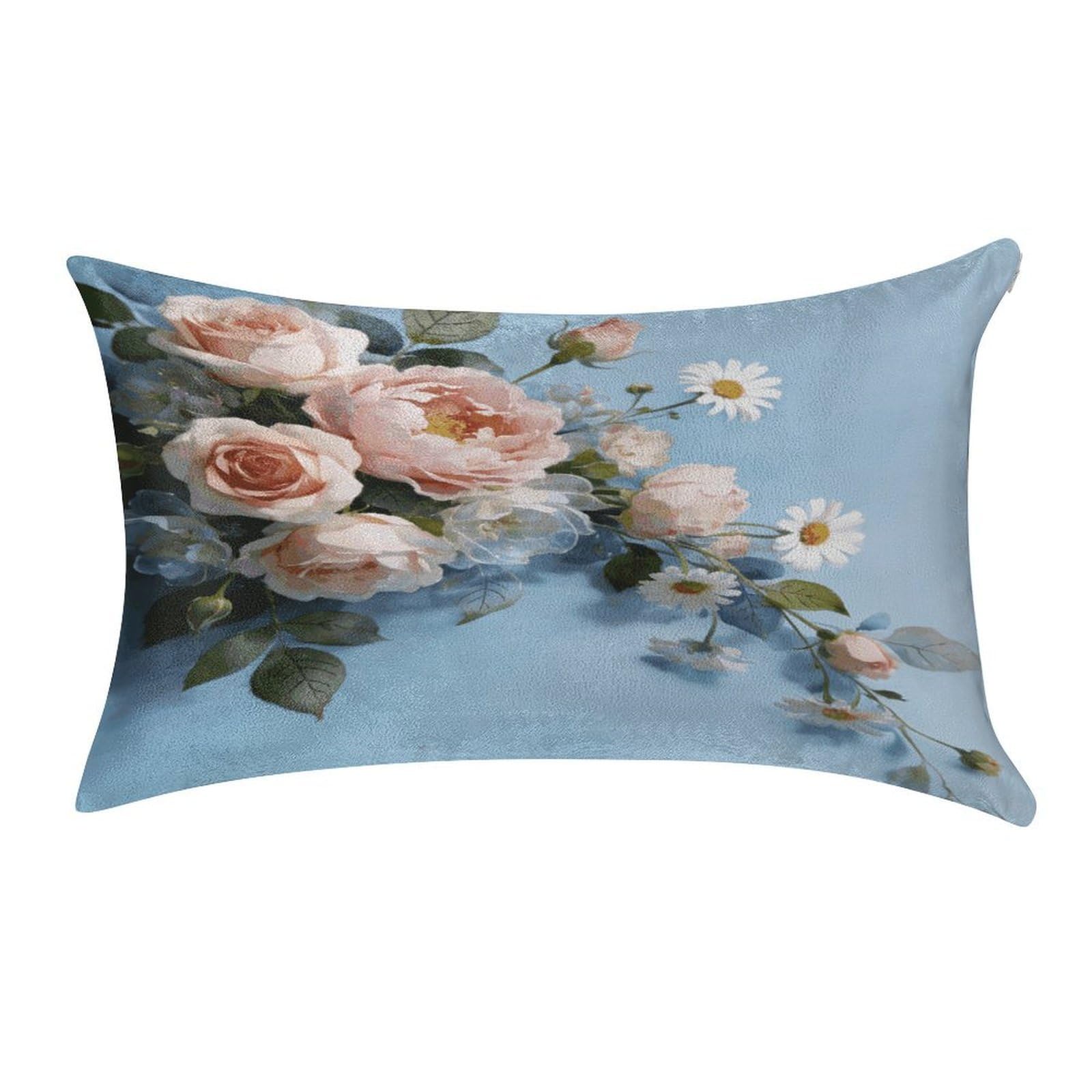 Fodpand Style Watercolor Floral Pillowcase,Elegant Designed Home Decor,Velvet Pillowcase,Soft And Cozy,Pillow Case Cover With Hidden Zipper For Bedroom, Sofa, Couch