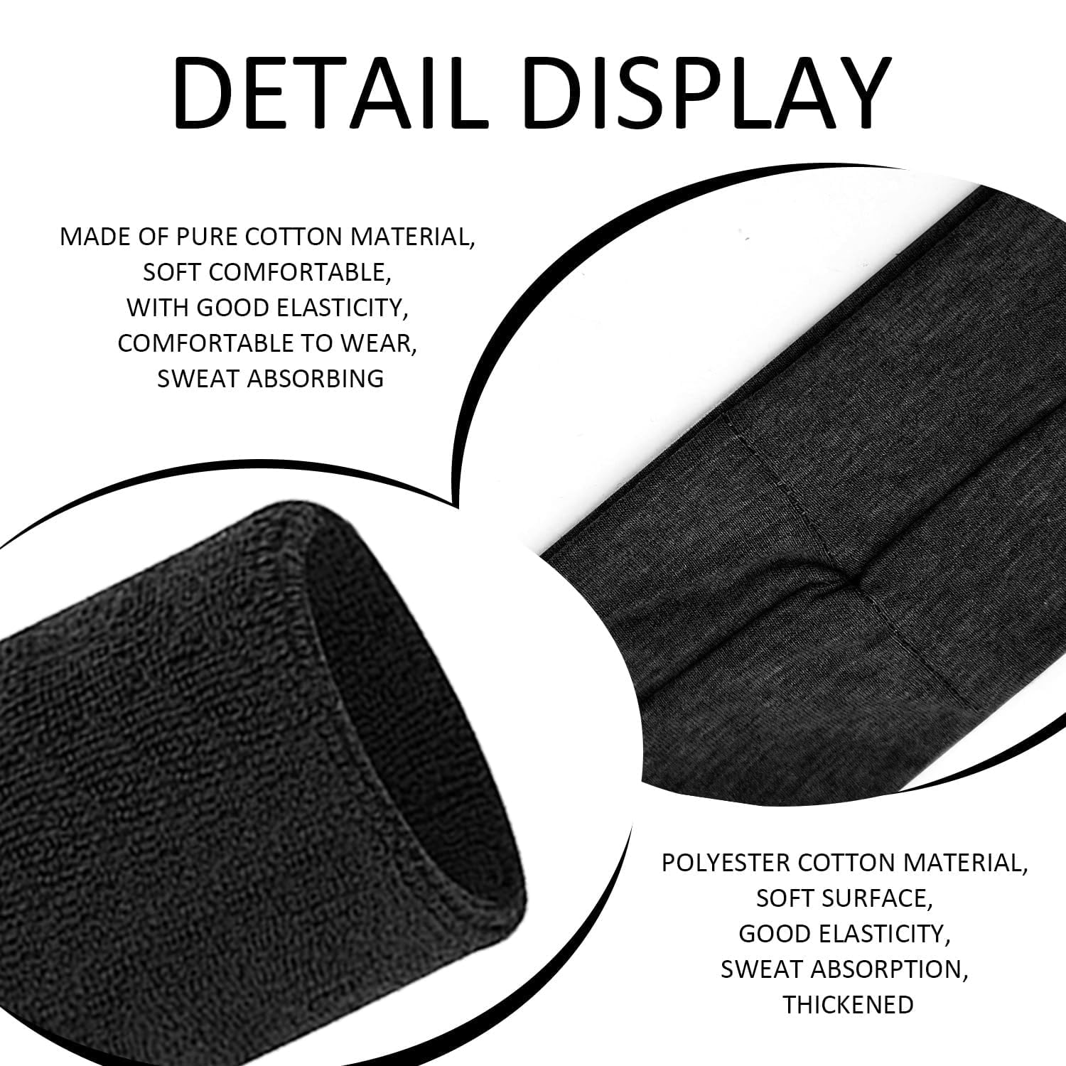 Fasce Sportive Da 2 Pezzi, 1 Paio Di Braccialetti Sportivi, Set Sportivo Traspirante E Assorbente Del Sudore, Fasce Elastiche Unisex