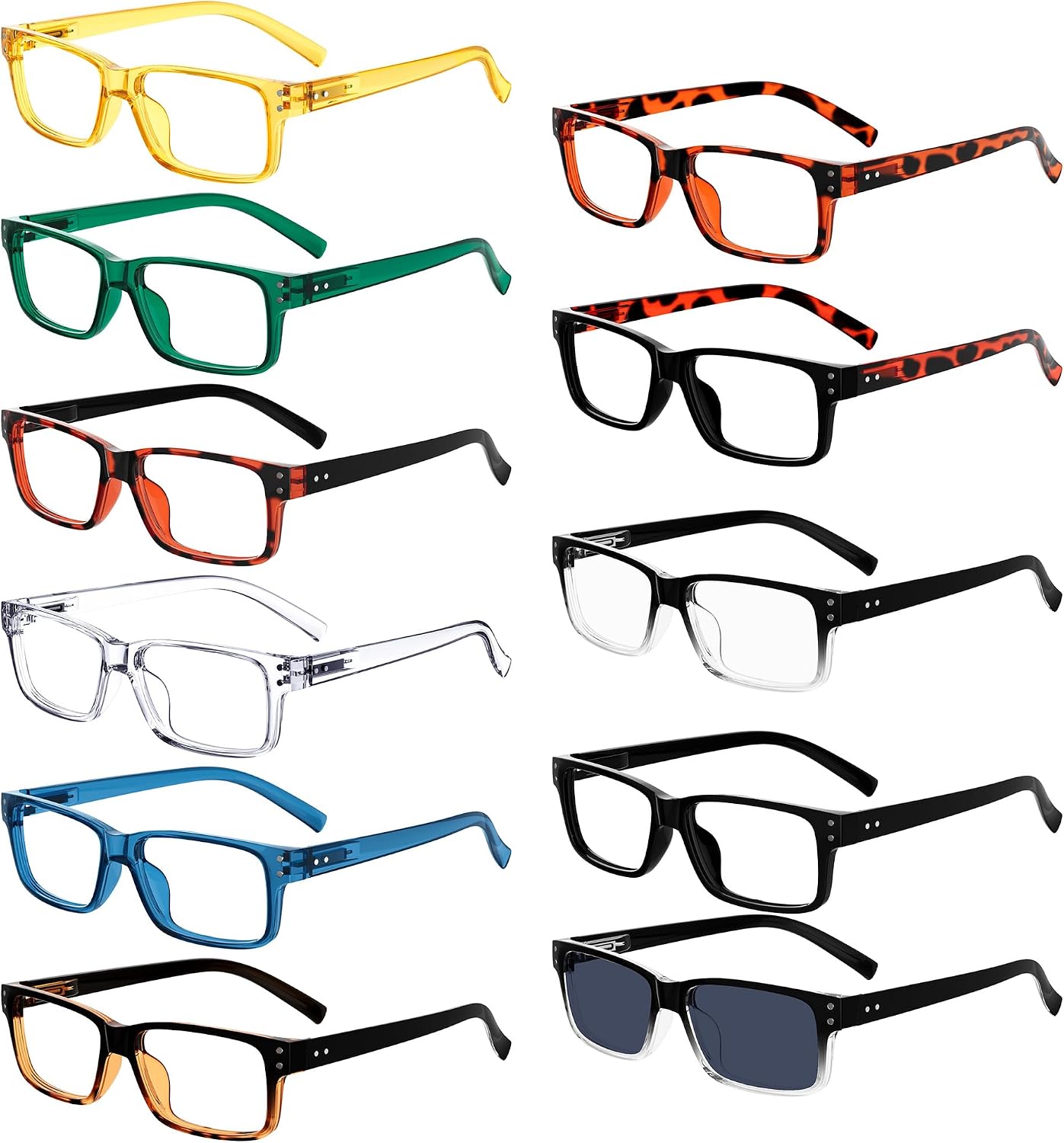  0x Reading Glasses, Women Men, 5pack Black Frame/Tortoise Arms thumbnail