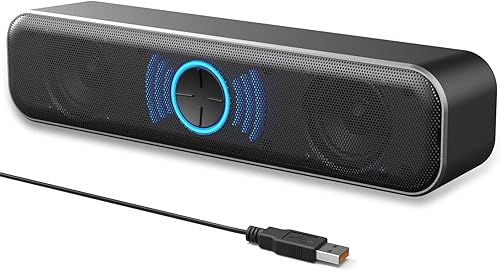 YOFANQI Altavoces USB para computadora de escritorio laptop altavoces para juegos de PC barra de sonido pequeña para computadora con sonido estéreo