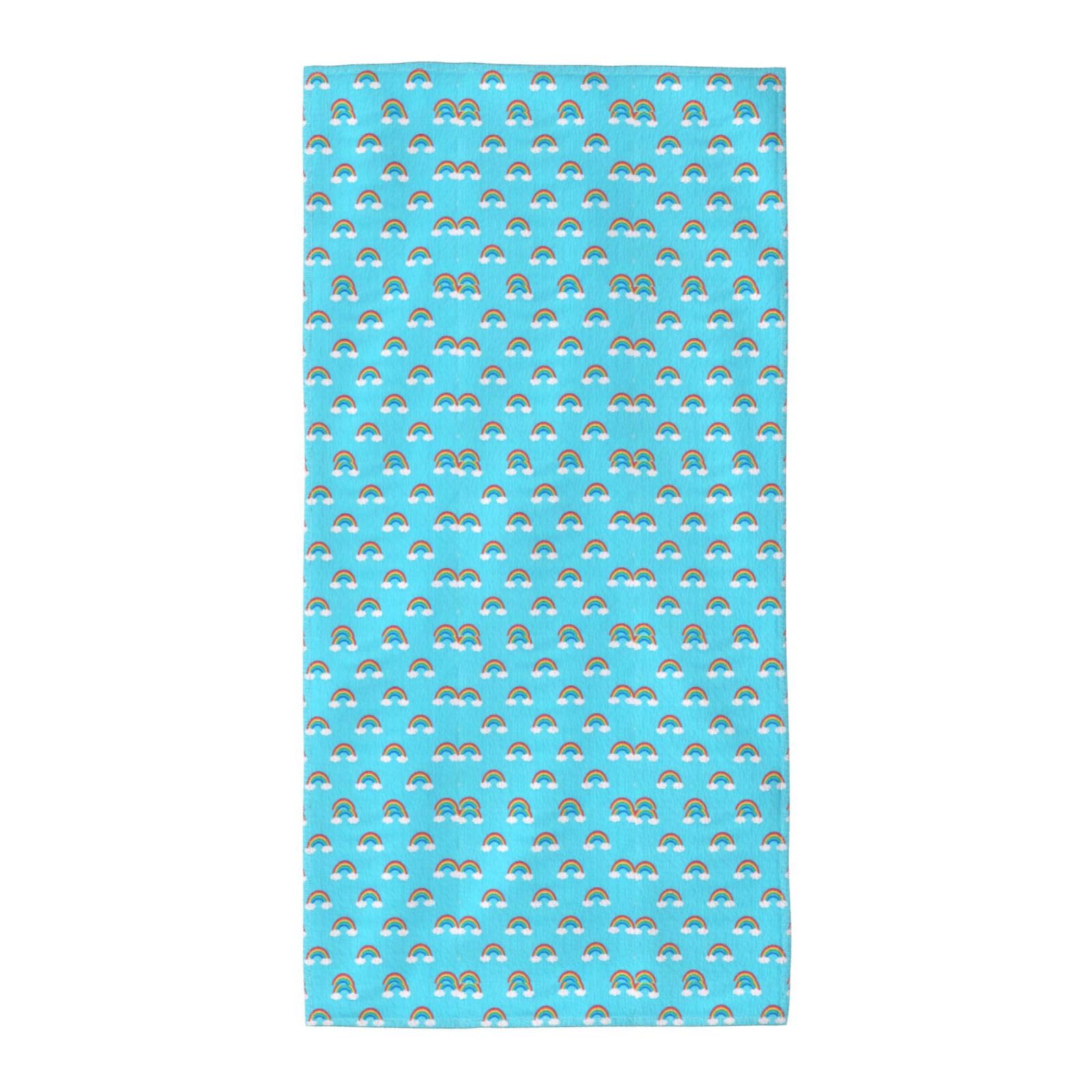 JBJGKHLP Rainbow Clouds Raindrop Print Adults Extra Long Beach Towel Soft Absorbent Quick-Dry Gym Swimming Running Yoga