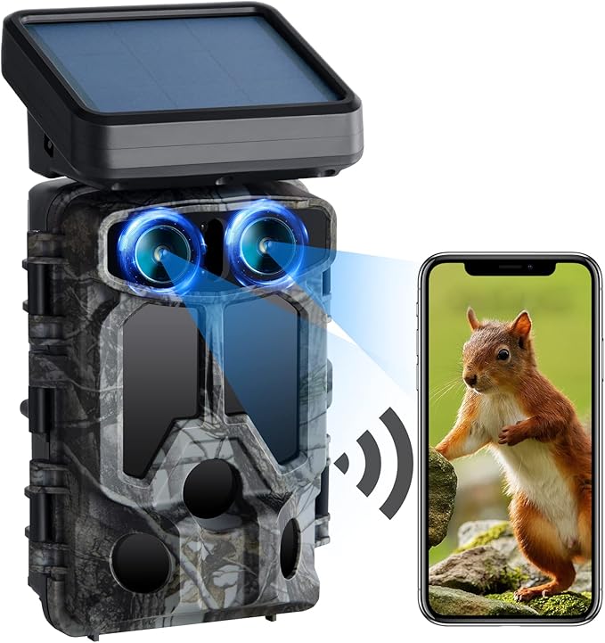 VOOPEAK Trail Camera Solar Powered WiFi 60MP 4K UHD