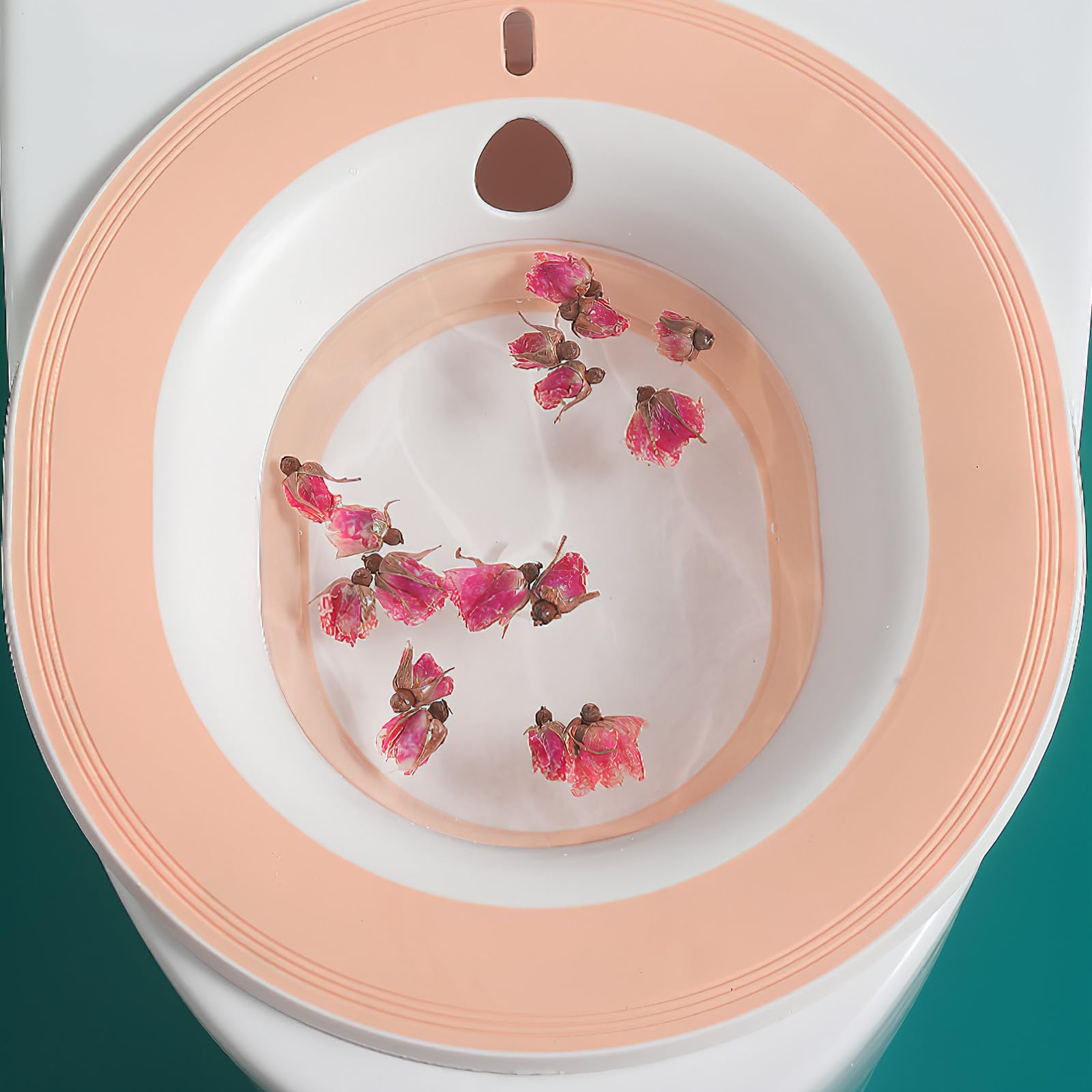 BETOOKY Bacinella per Lavaggio Intimo Post Parto per Donne Incinte con Design Antiscivolo, Materiale Pp e Tpr, Adatta per Toilette Rosa, Accessorio Pratico per Igiene Quotidiana