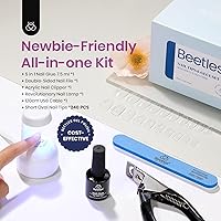 Vista 2 de Beetles - Juego de 240 puntas de uñas cortas ovaladas 5 en 1, base de pegamento de uñas de gel, lámpara LED UV, uñas a presión, juego de extensión