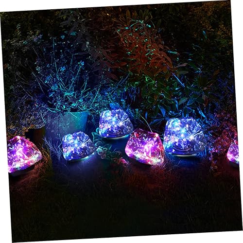 Miniatura 6 de IWOWHERO Lámpara de césped LED de paisaje luz solar al aire libre paisaje roca luces de diseño adoquines luz solar jardín lámpara solar al aire