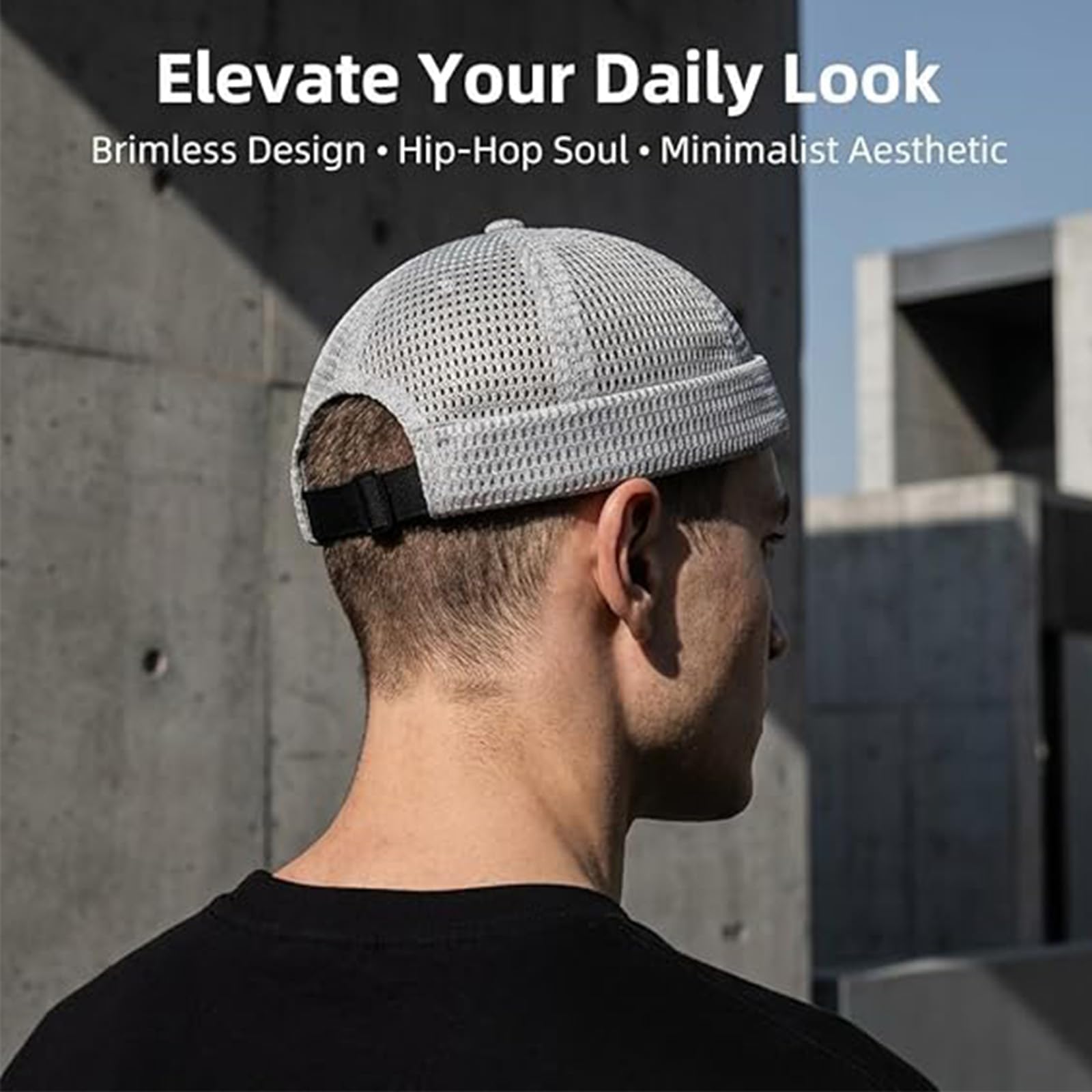 2 Pièces Bonnet Docker, Été Maille sans Bord, Visiere Casquette Skullcap, Travailleur Chapeau, Fashion Réglable,Casquette sans Visièr,Casquette de Marinier Roulé Cuff, Retro Beanie Hat pour Homme