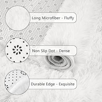 Chicrug Soft Runner Rug for Bedroom Living Room Plush Fluffy Rug 2x4 Feet, Shag Furry Runner Rug Carpet Non Shedding for Nursery Children Kids Girls Room Home Decorative, Cream