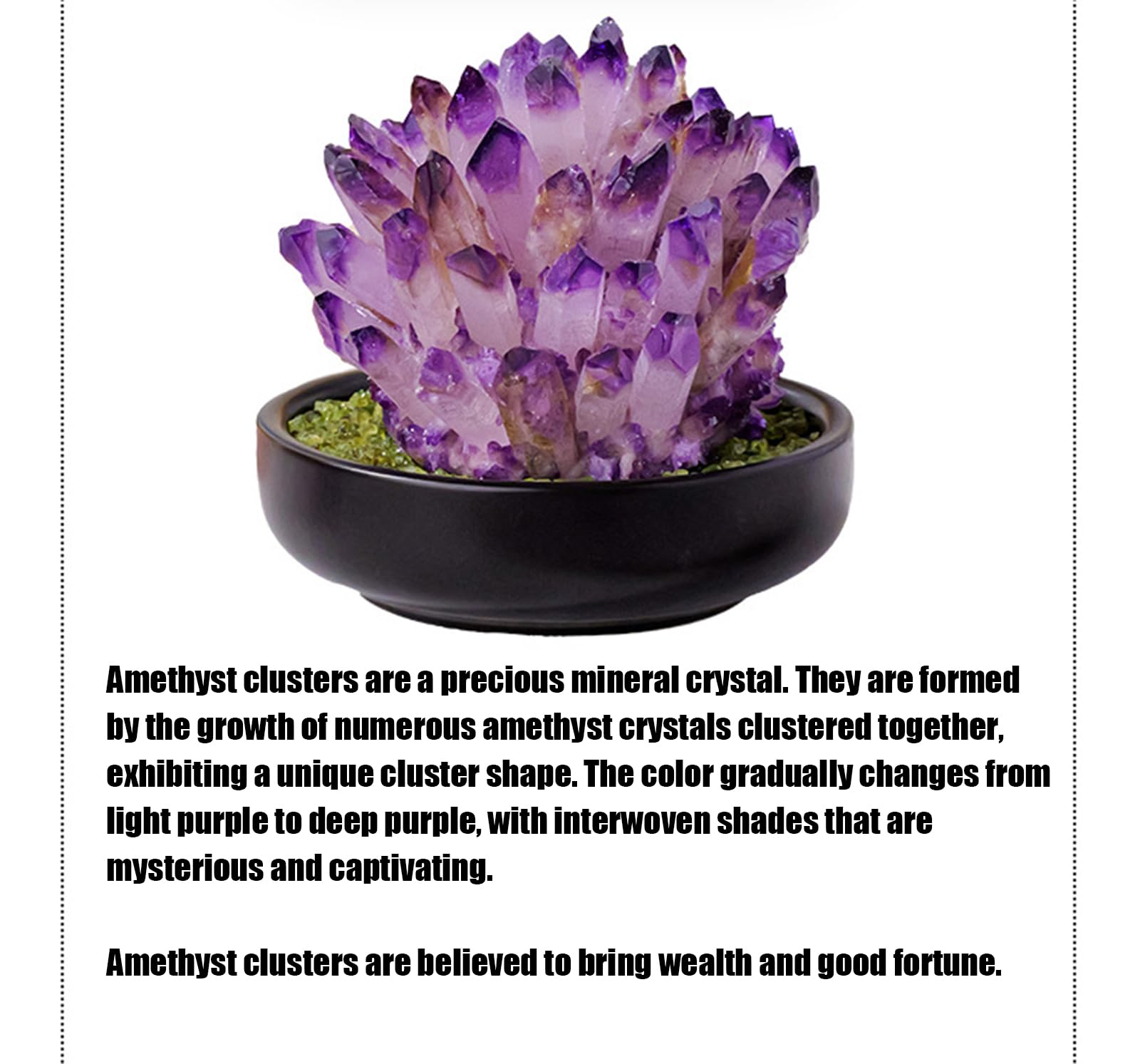 Lab Phantom Cluster di Cristalli di Quarzo con Supporto in Legno Campione di minerali curativi VUG Home Office Decorazione Acquario (Ametista Viola),300~350g