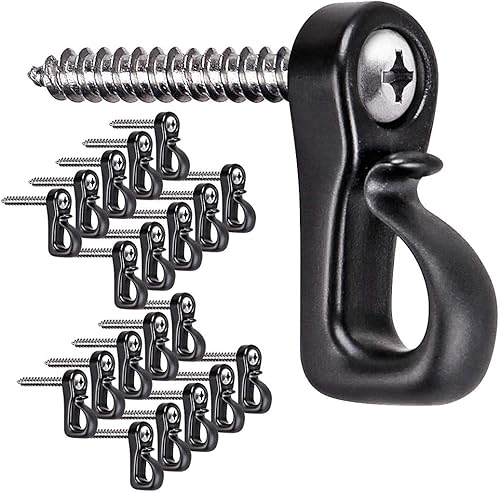 SELEWARE Paquete de 20 ganchos para colgar luces de Navidad para el hogar, con tornillo Phillips para garaje, fiesta de Año Nuevo, al aire libre,