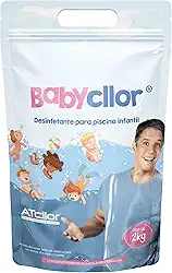 AtCllor, Cloro concentrado, orgânico e estabilizado para piscina infantil, Com ácido Cianúrico, BabyCllor, Teor de ativo 50,00%, Granulado, 2 Kg, Rosa