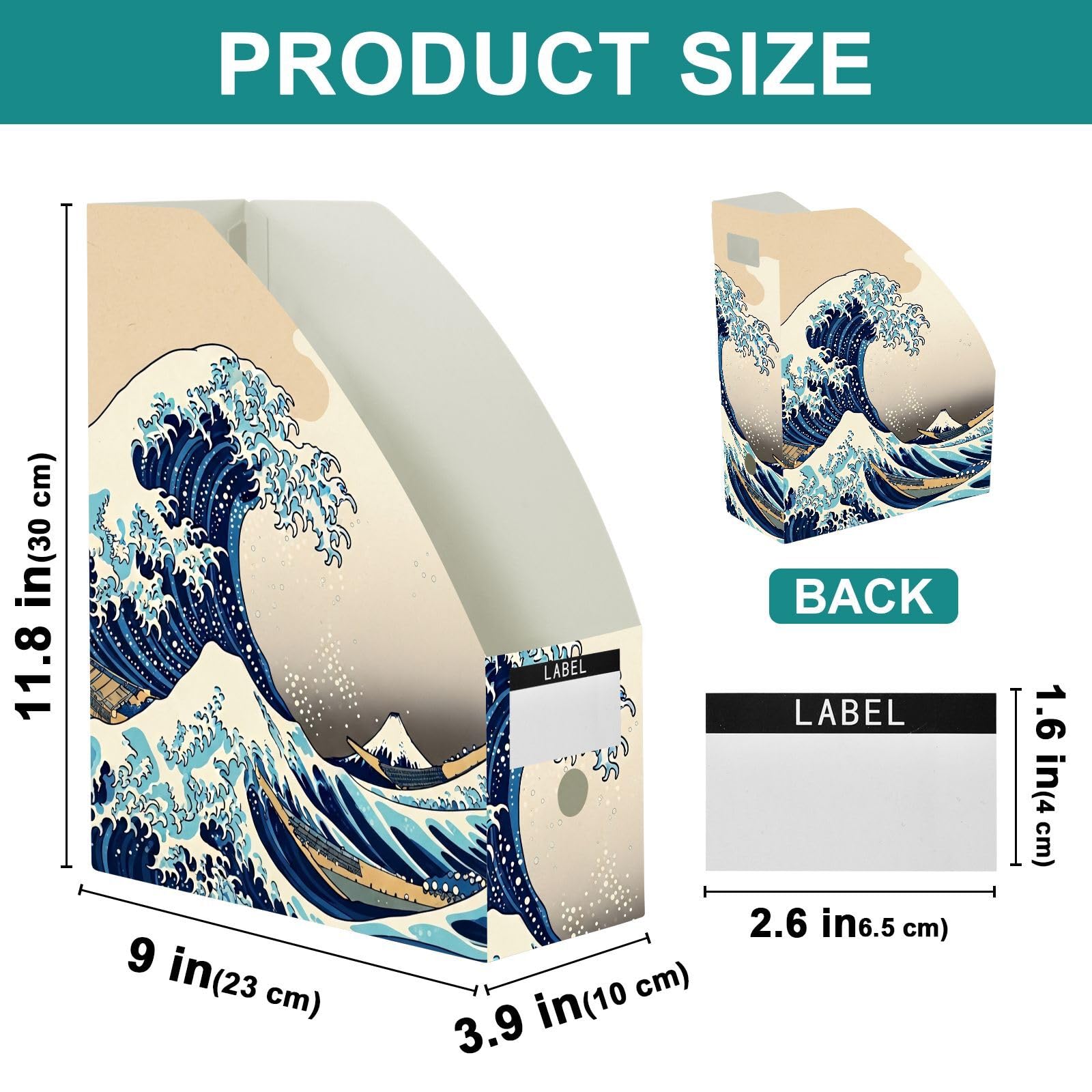 Art Water Beige Desk File Organizer, resistente all'acqua PP