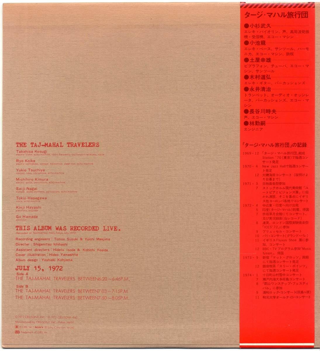 タージマハル旅行団 re_location Presents タージ・マハル旅行団1stアルバム「July