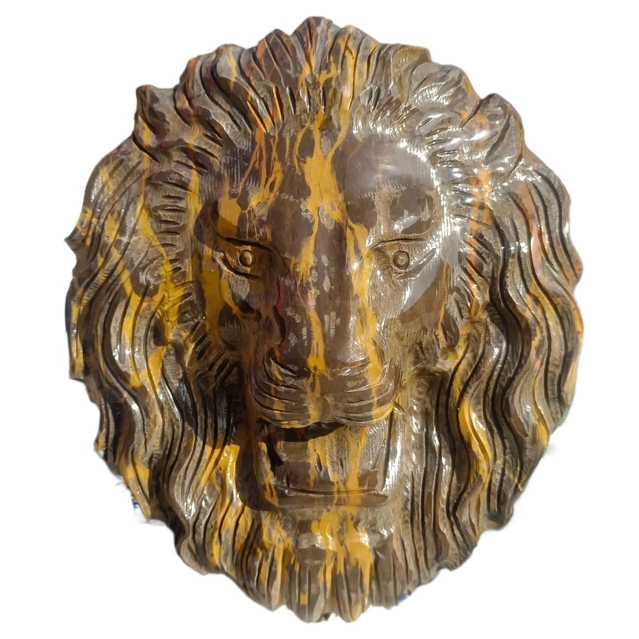 RVBLRDSE Thread Stone Lion Skull Wafer, Quartz Crystal Carved, Home Decor Gemstone Stone