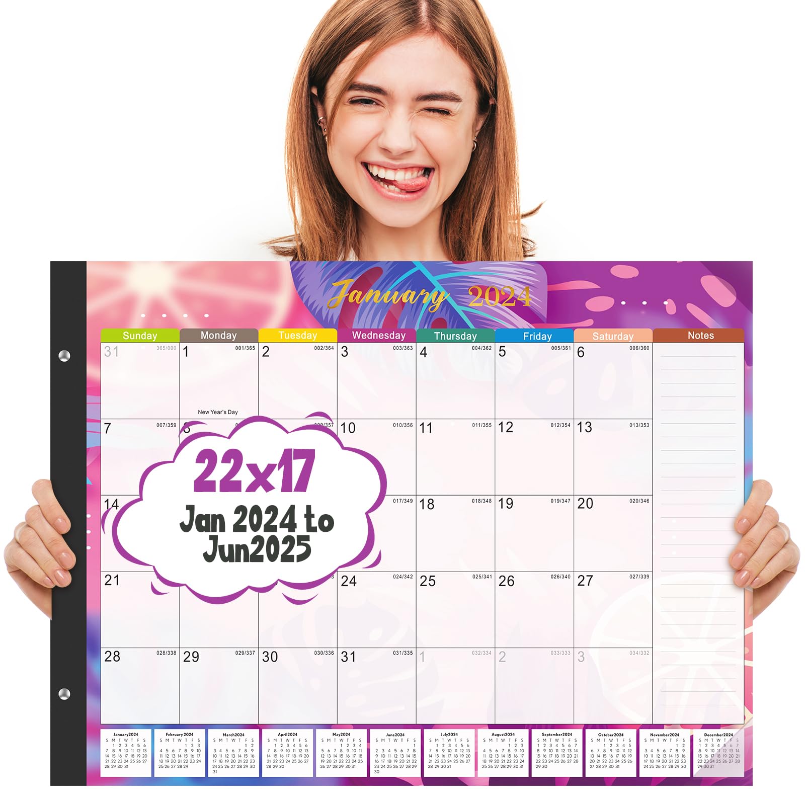 Gannyfer Large Desk Calendar 2025-18 Month Calendar Jan 2025 - Jun 2026, 22" x 17" Desktop Pad Calendar, Office Supplies Perfect for Planning and Organizing In Your Home, School or Office