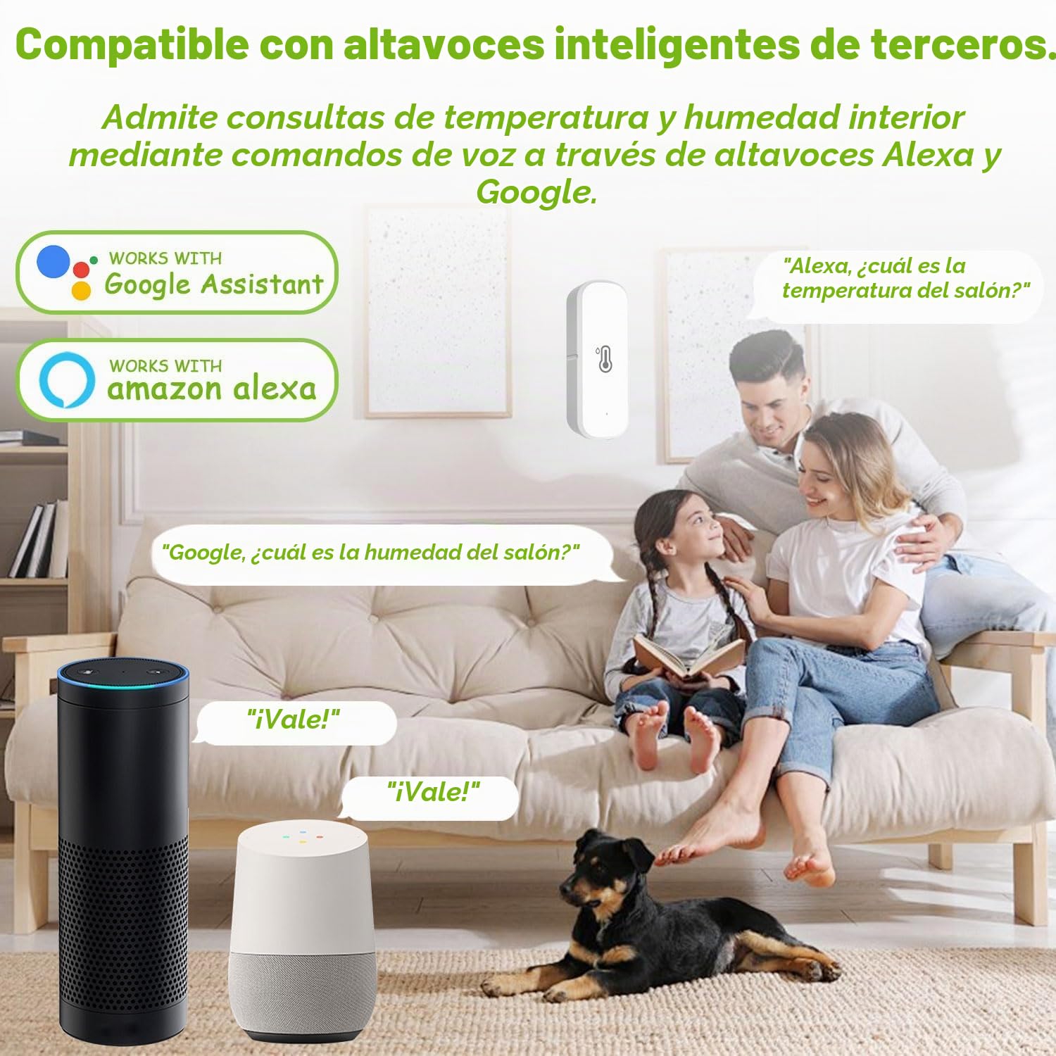 Termómetro higrómetro inteligente WiFi, sensor de temperatura humedad para interiores exteriores con alarma de notificación de aplicación remota Compatible con Alexa y Google Home(4 Piezas)