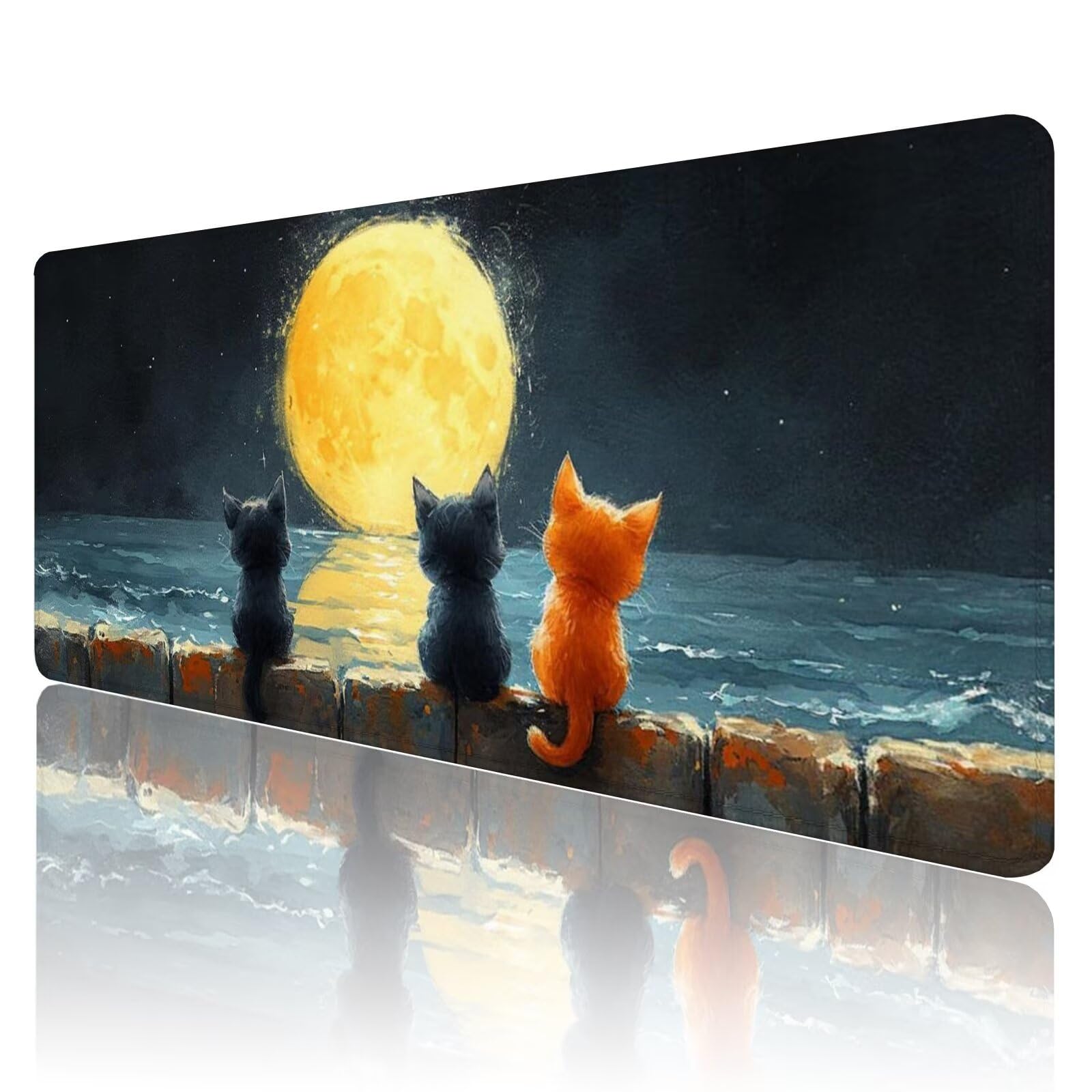 Tapis de Souris de Jeu Bleu Tapis de Souris XXL 1000x500x3mm Cheval Tapis Souris Gaming Grand, avec Bords Surpiqués et Base en Caoutchouc AntidéRapant Surface, AméLiore La PréCision et La Vitesse